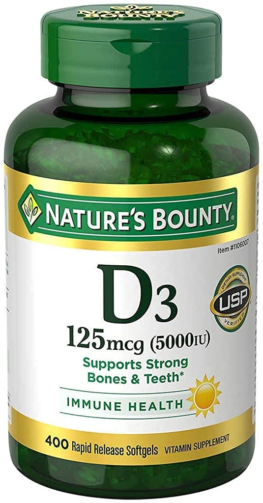 VITAMINA D3 NATURES BOUNTY D3 125 MCG 400 SOFTGFELS