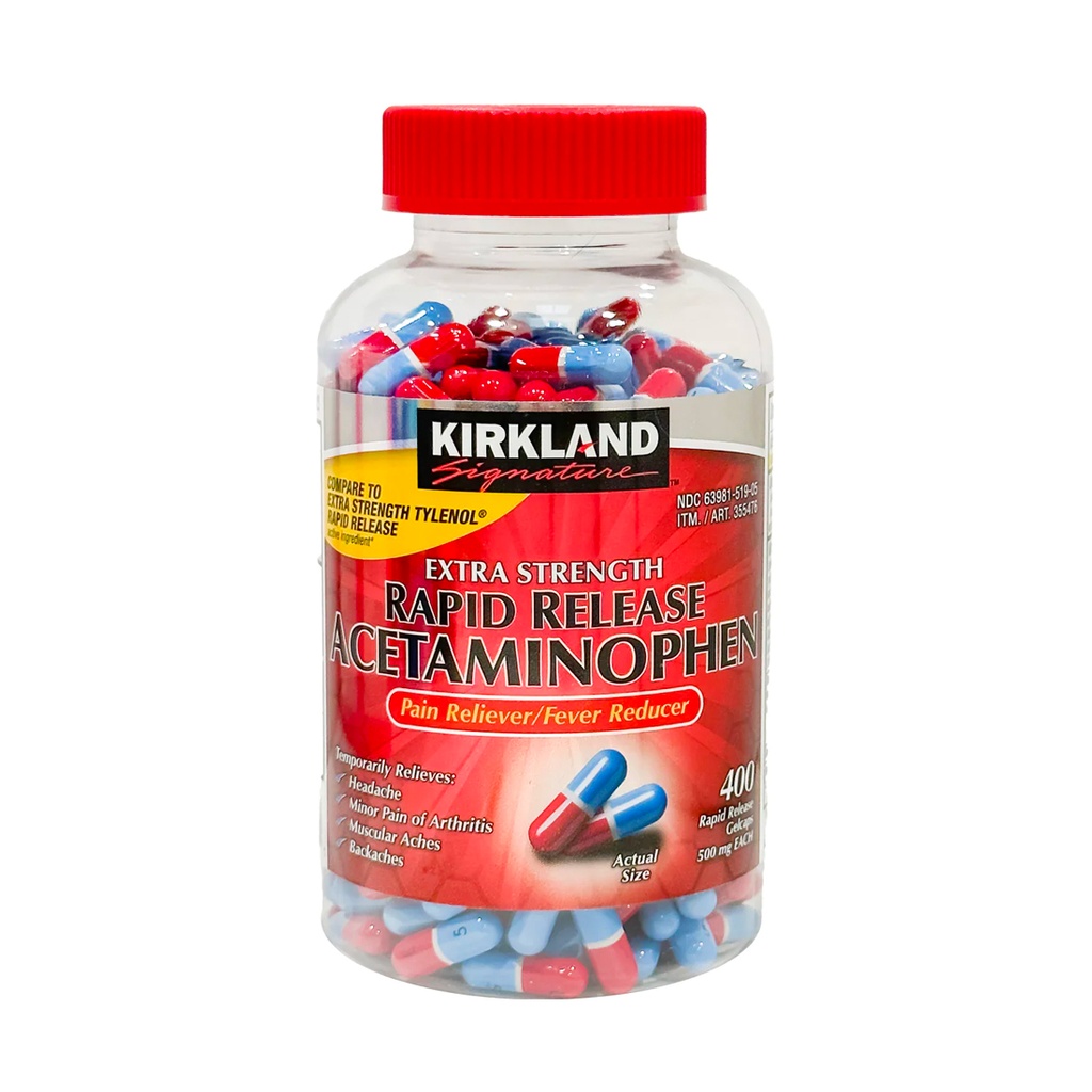 ACETAMINOPHEN 500mg x 400 CÁPSULAS KS