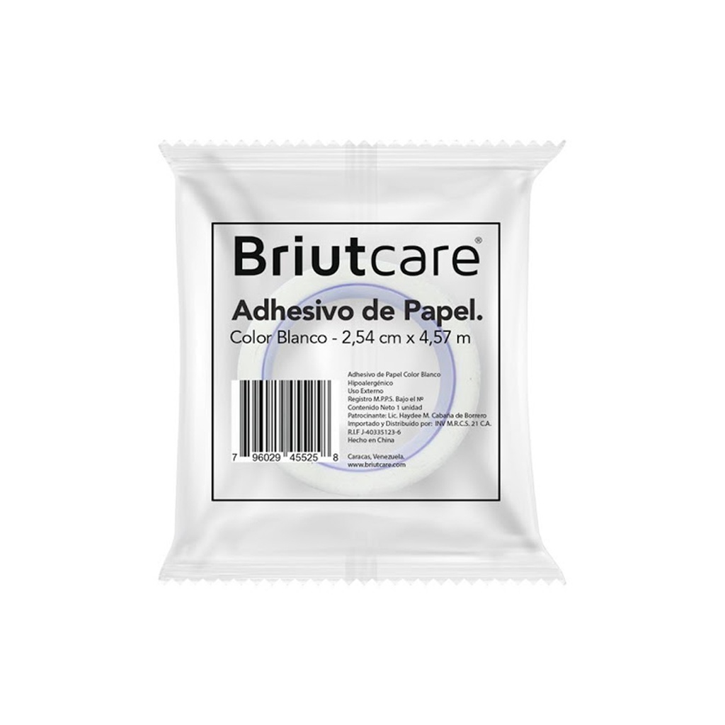 ADHESIVO DE PAPEL COLOR BLANCO BRIUTCARE