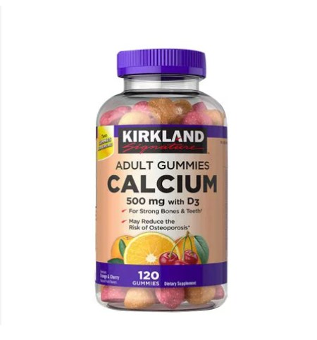 CALCIUM 500mg ADULT WITH D3 Y ZINC 120 GUMMIES KS
