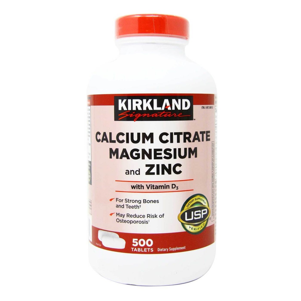 CALCIUM WITH CITRATE MAGNESIUM AND ZINC VIT D3 500 TABLETAS KS