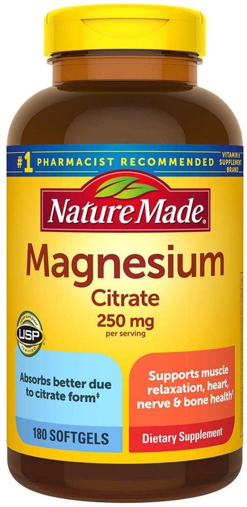 CITRATO DE MAGNESIO 250MG 180 CAP BLAN NATURE MADE
