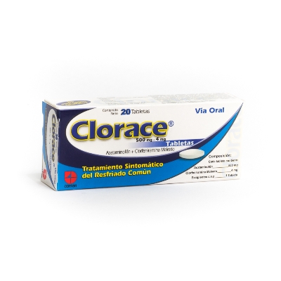CLORACE 500mg/4mg x 20 TABLETAS