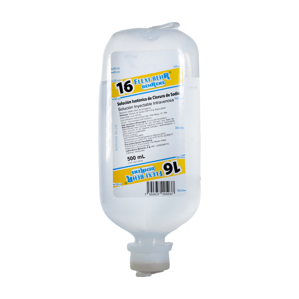 CLORURO DE SODIO SOLUCION 0.9% 500ML BEHERENS