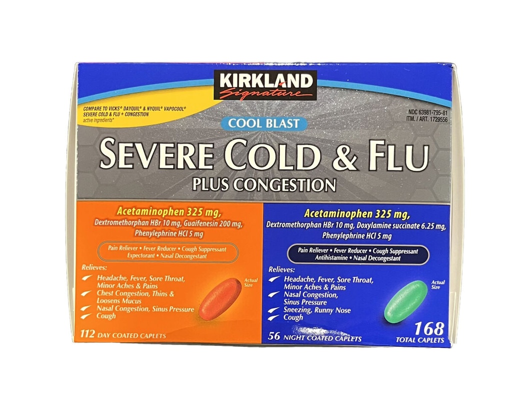 COLD & FLU SEVERE 325MG 10MG 168CAP 