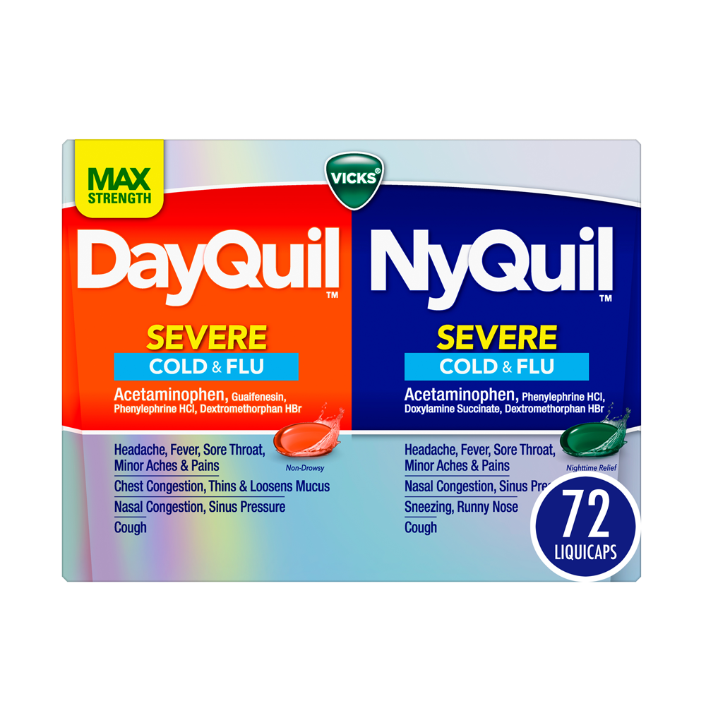 DAYQUIL NYQUIL SEVERE DIA/NOCHE 72 CAP VICK