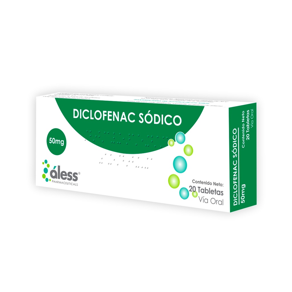 DICLOFENAC SODICO 50MG 20TAB ALESS