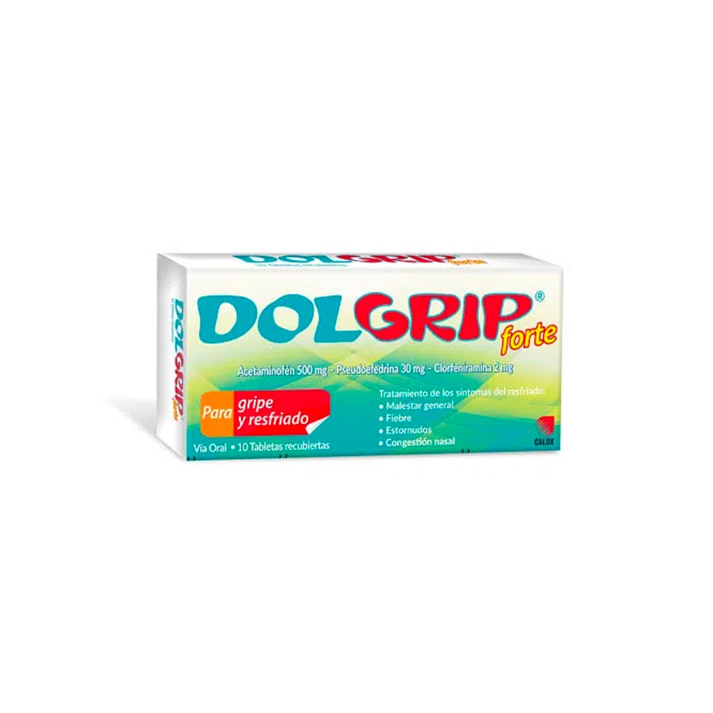 DOLGRIP D FORTE 500mg/30mg/2mg x 10 TABLETAS