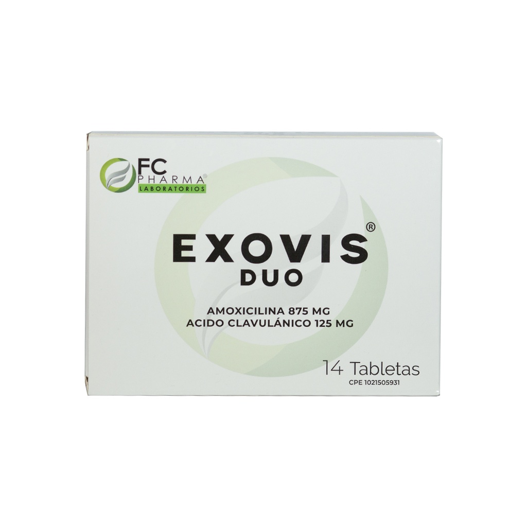 EXOVIS DUO 875 MG / 125 MG 14 TABLETAS FC FARMA