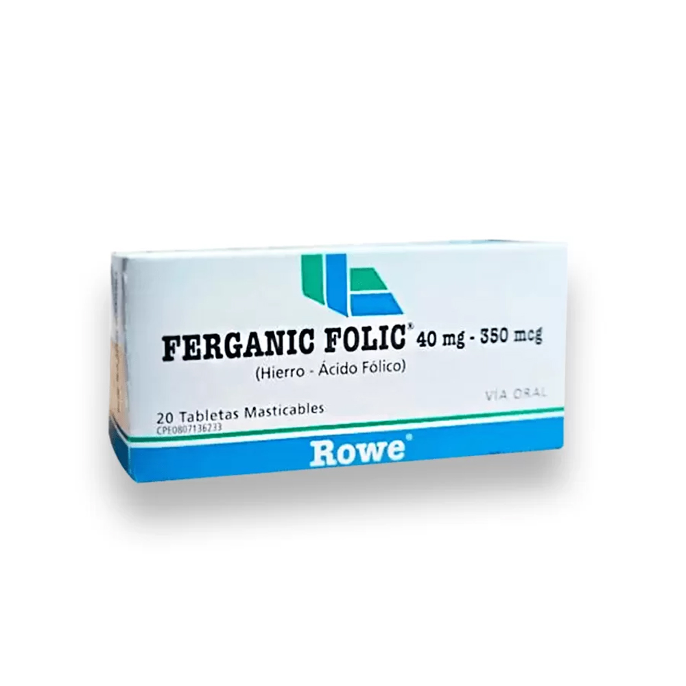 FERGANIC FOLIC 40/350MCG 20TAB ROWE