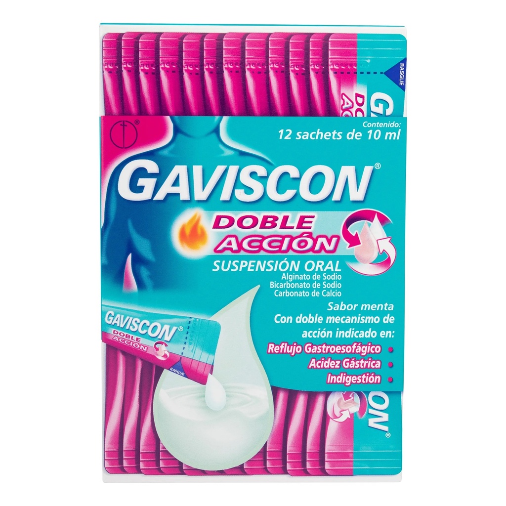 GAVISCON DOBLE ACCION 10ML 12 SACHETS