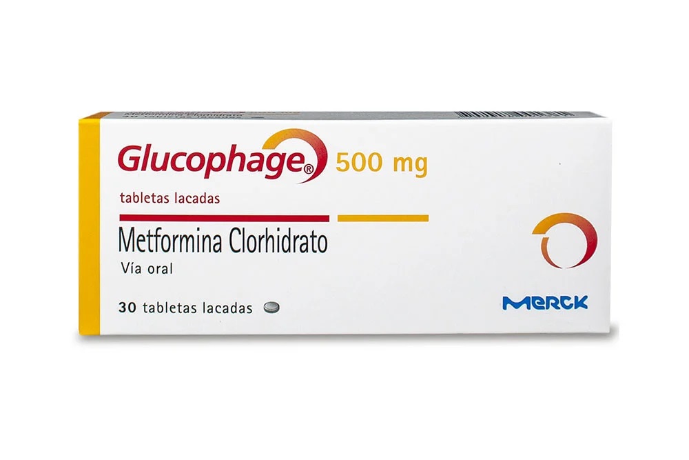 GLUCOPHAGE 500MG 30TAB. LACADAS MERCK
