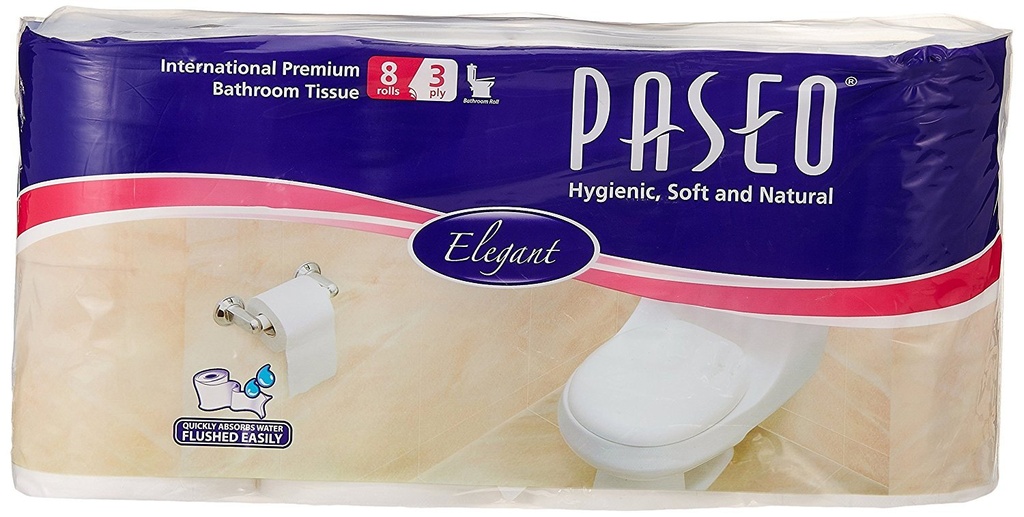 PASEO 3 PLY SOFT ABSORBENT 8UNI 