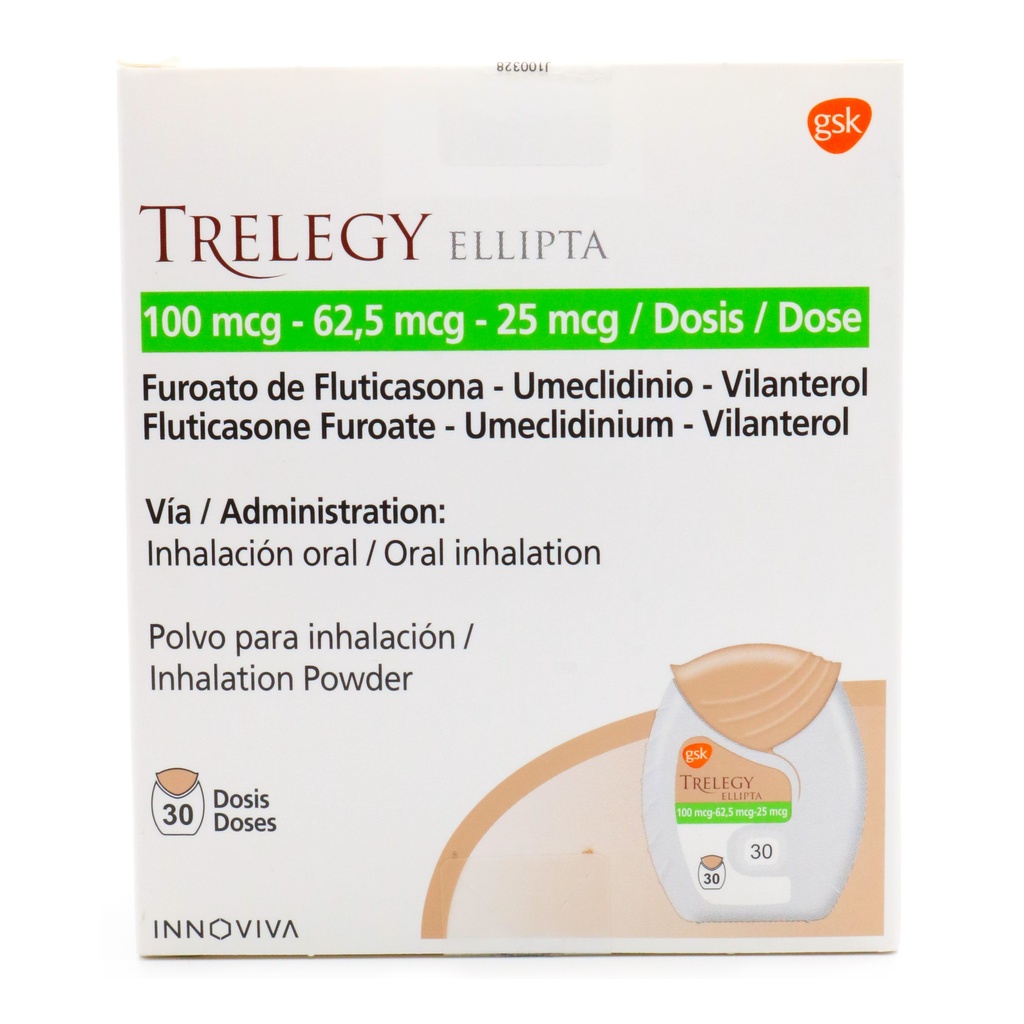 TRELEGY ELLIPTA INHALADOR 30 DOSIS