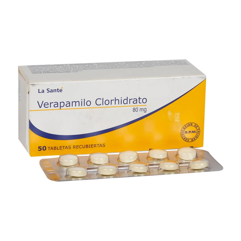 VERAPAMILO CLORHIDRATO 80mg x 50 TABLETAS