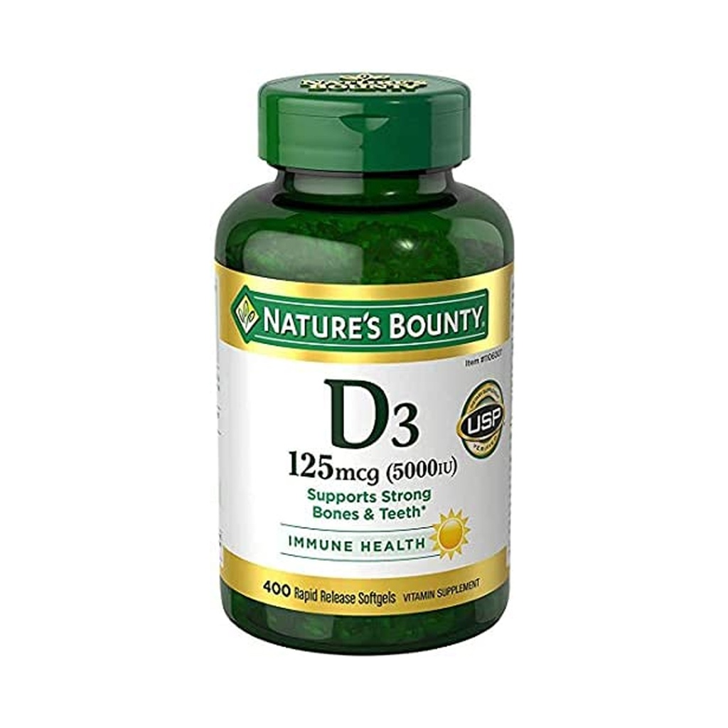 VITAMINA D3 NATU BOUNTY 5000IU 400CAP 
