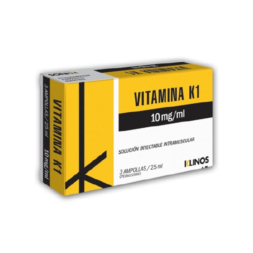 VITAMINA K1 10mg x 3 AMPOLLAS