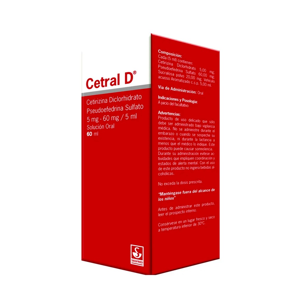 CETRAL D 5MG-60MG 5ML