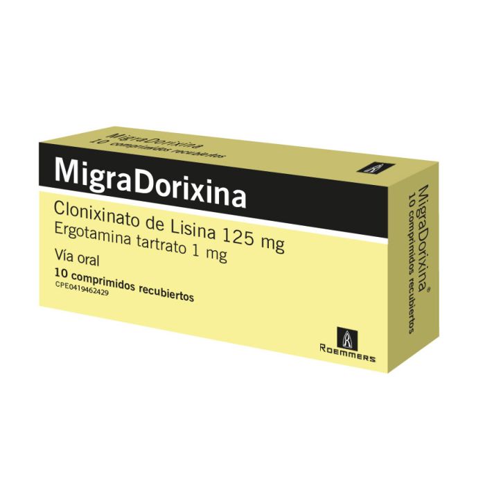 MIGRADORIXINA 125mg-1mg 10 COMPRIMIDOS RECUBIERTOS