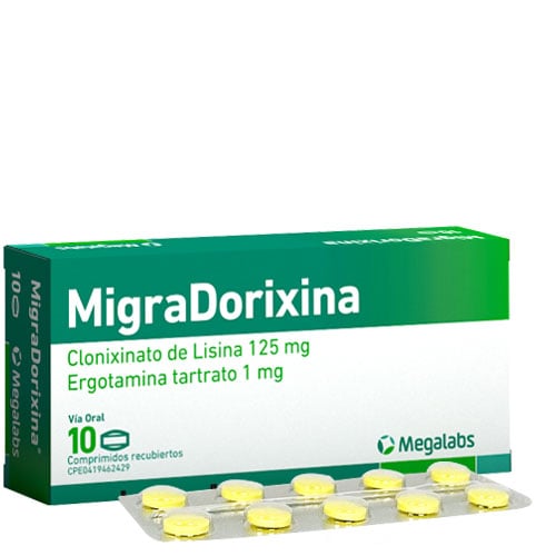 MIGRADORIXINA 125mg-1mg 10 COMPRIMIDOS RECUBIERTOS