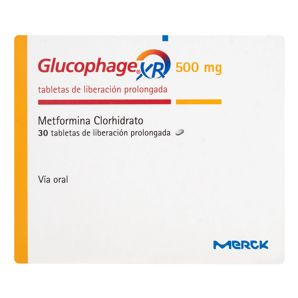 GLUCOPHAGE XR 500mg x 30 TABLETAS LP MERCK