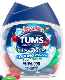 TUMS CHEWY BITES COOLING SENSATION ULTRA STRENG 1000 X 28 TAB