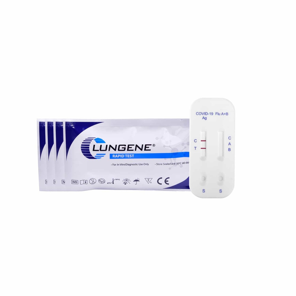 TEST COVID19 + INFLUENZA A+B  1KIT LUGENE