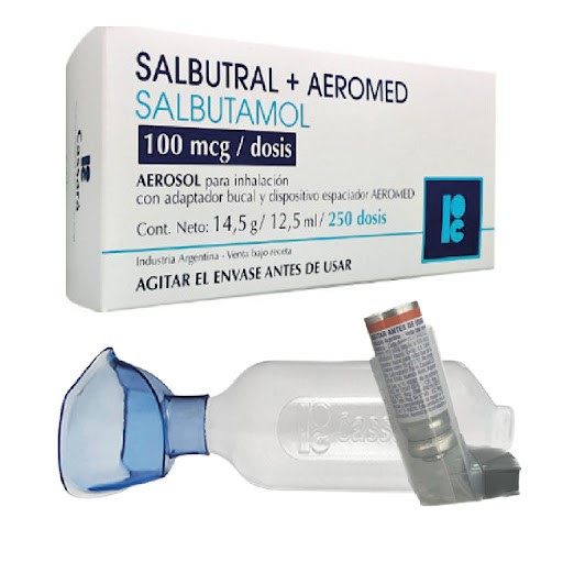 SALBUTRAL + AEROMED 100MCG/DOSIS CONT. NETO: 14,5G/12,5ML/250 DOSIS
