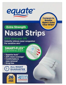 EQUATE EXTRA STRENGTH CLEAR NASAL STRIPS 26 COUNT