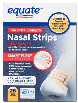 EQUATE EXTRA STRENGTH TAN NASAL STRIPS 26 COUNT