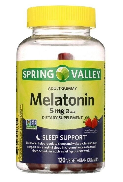 MELATONIN 5MG 120 GUMS ZERO SUGAR SPRING VALLEY