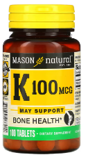 VITAMINA K100MCG  X 100TAB MASON NATURAL