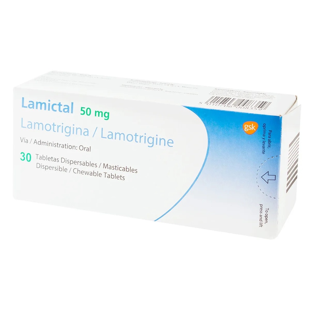 LAMICTAL 50MG X 30TAB. MASTICABLES GSK