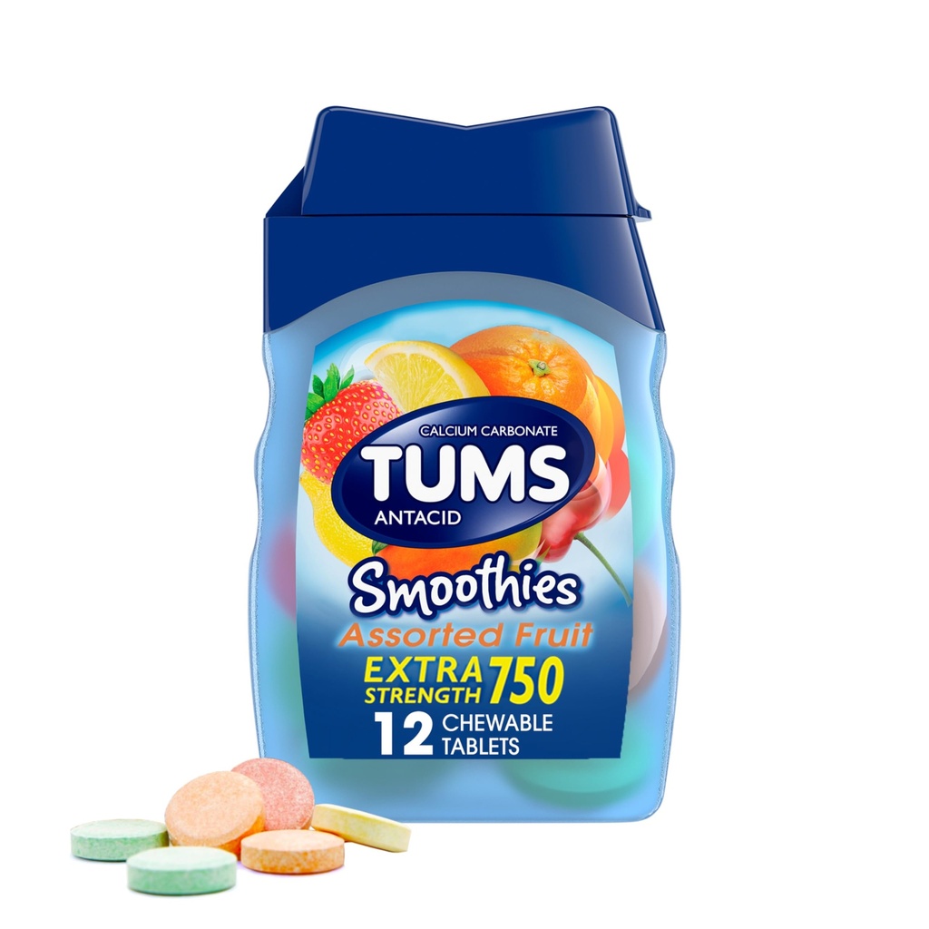 TUMS ANTACID SMOOTHIES 12 CHEWABLE TAB