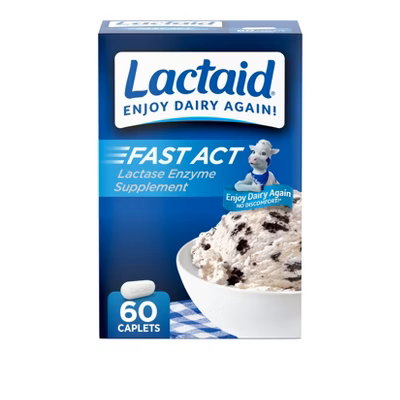 LACTAID FAST ACT GAS, BLOATING AND DIARRHEA X 60 TAB