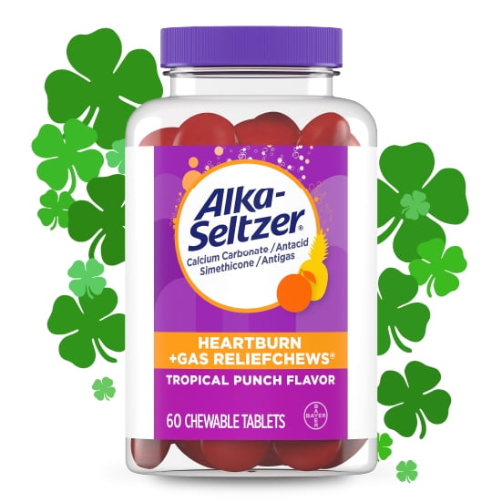 ALKA SELTZER HEARTBURN + GAS RELIEFCHEWS TROPICAL PUNCH  X 60 CHEW