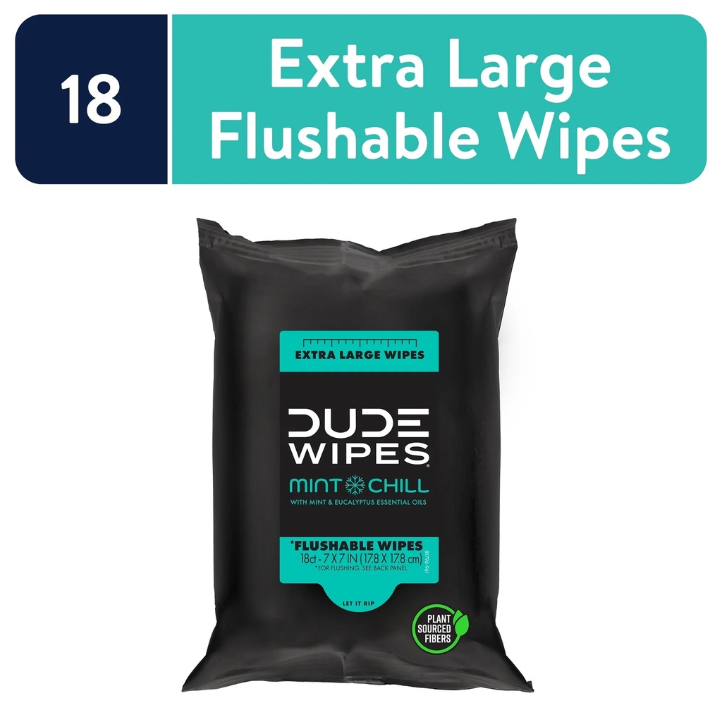 DUDE WIPES FLUSHABLE WIPES MINT CHILL X 18 WIPES