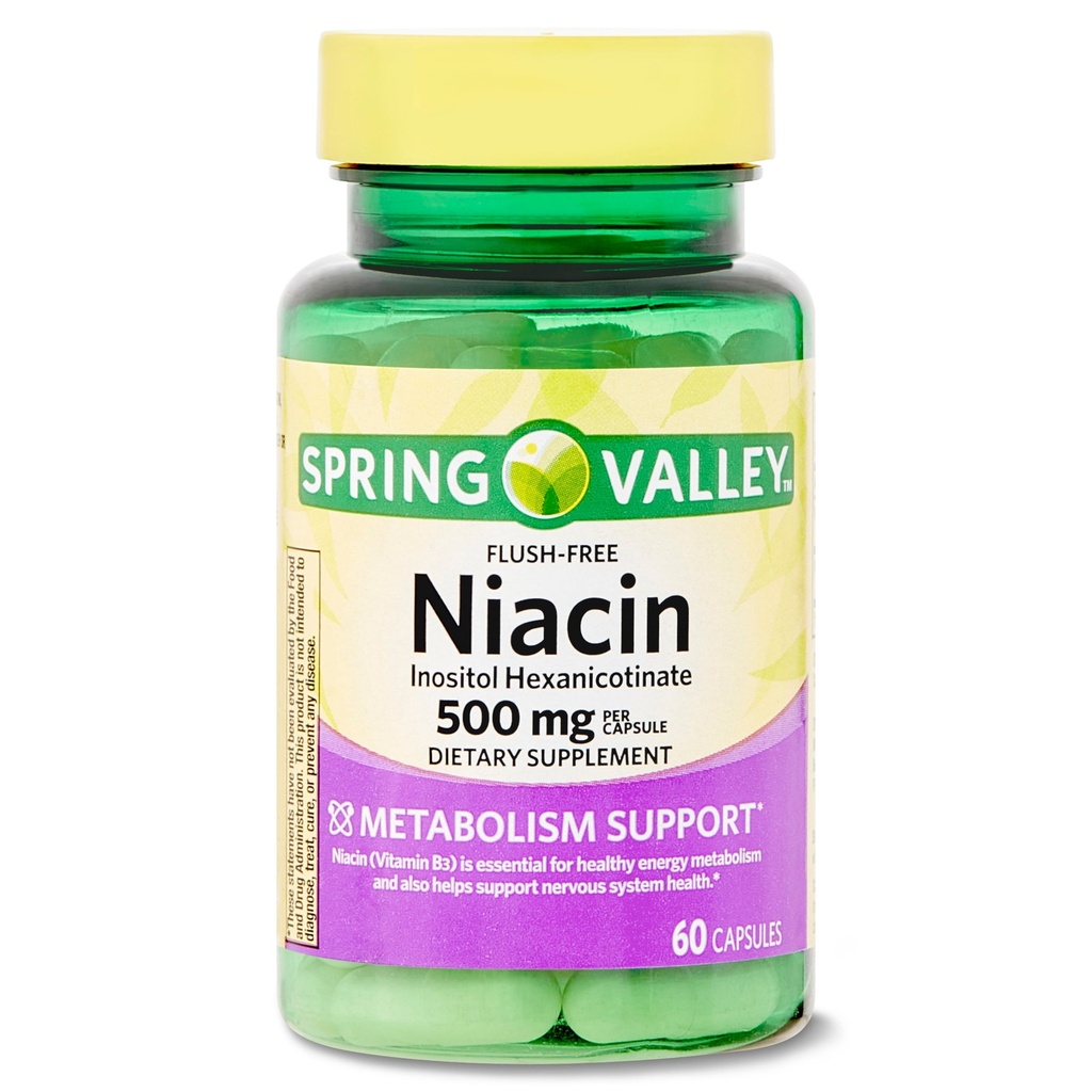 NIACIN 500MG X 60 CAPS SPRING VALLEY
