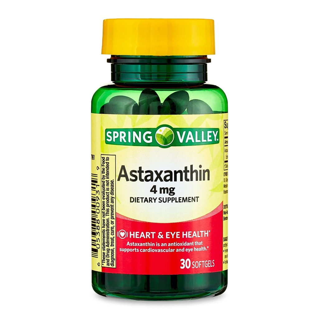 ASTAXANTHIN 4MG X 30CAPS SPRING VALLEY