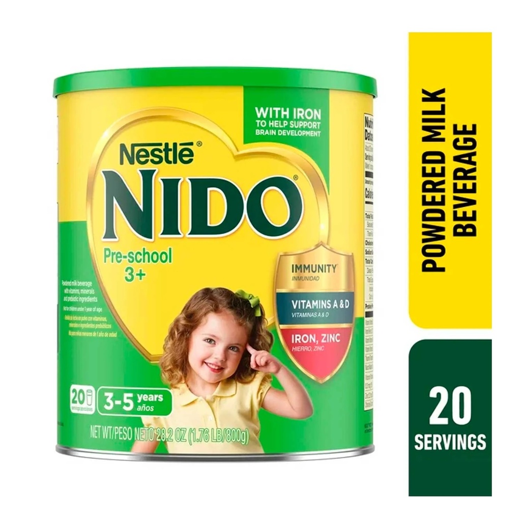 LECHE NIDO PRE-SCHOOL 3+ 3-5 YEARS 800G