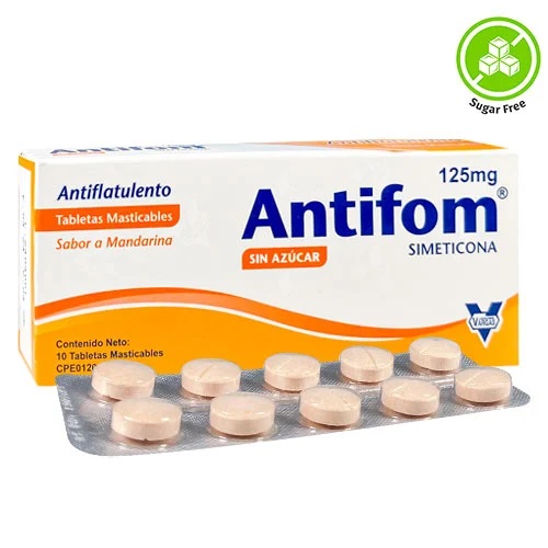 ANTIFOM 125MG X 10TAB. MAST. SABOR MANDARINA LAB.  VARGAS