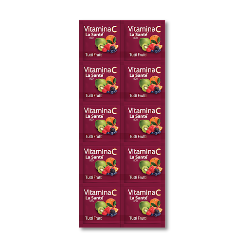 VITAMINA C 500MG X 10 TAB. MASTICABLES SABOR TUTTI FRUTTI LA SANTE