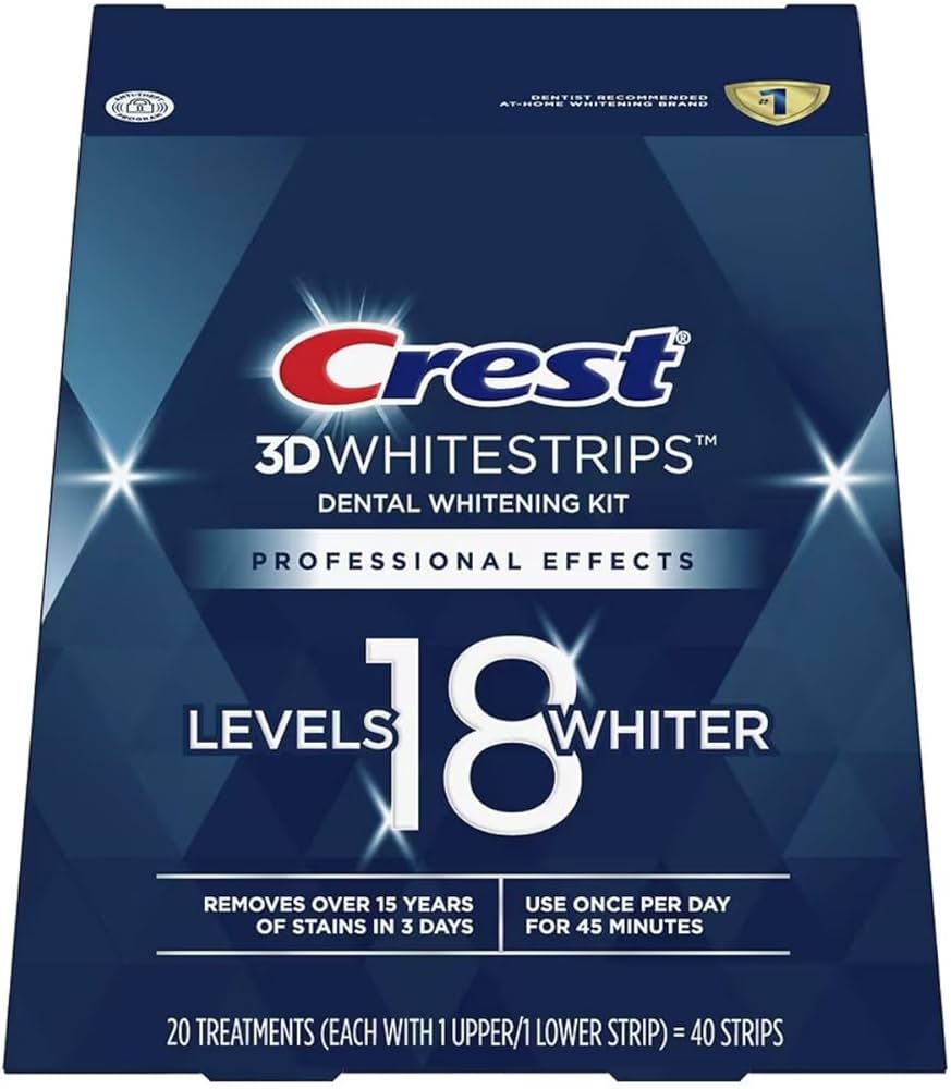 CREST 3D WHITESTRIPS PROFESSIONAL EFFECTS LEVELS 18 WHITER 40 TRIPS