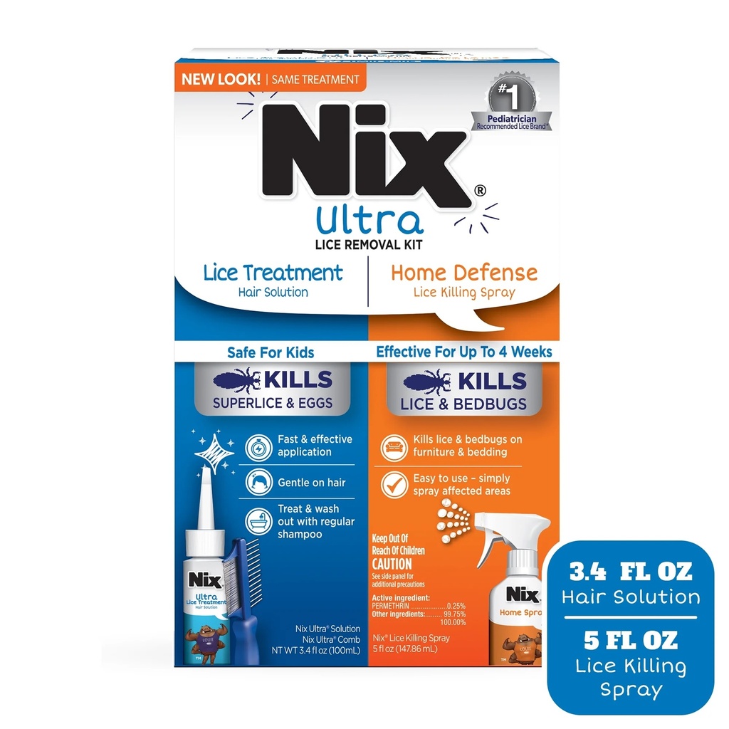 NIX ULTRA KIT LICE TREATMENT AND HOME DEFENSE 3.4 FL OZ/5 FL OZ