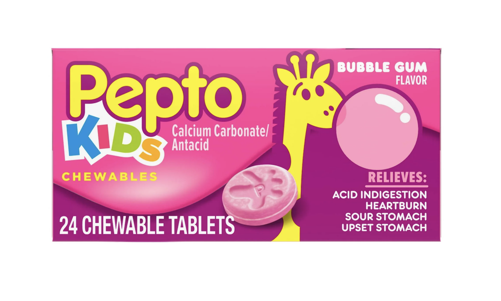 PEPTO KIDS CHEWABLES BUBBLE GUM X 24TAB