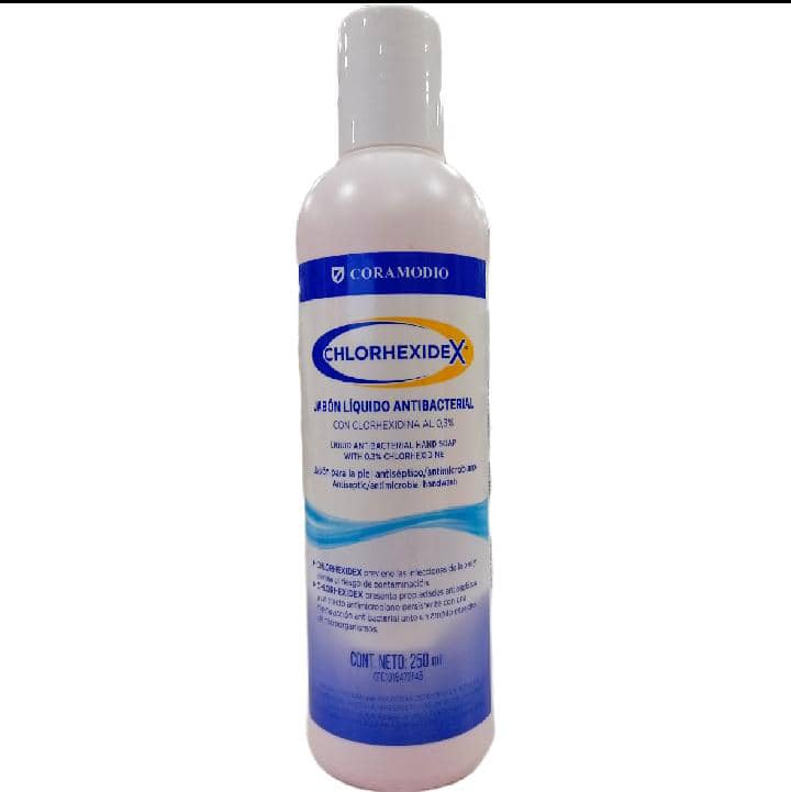 JABON LIQUIDO ANTIBACTERIAL CON CLORHEXIDINA AL 0.3% 250ML