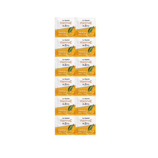 VITAMINA C + ZINC 500/15MG X 10 TAB. MASTICABLES SABOR MANDARINA LA SANTE