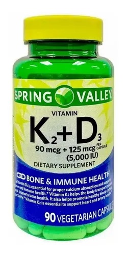 VITAMINA K2 + D3 90 CAPS SPRING VALLEY