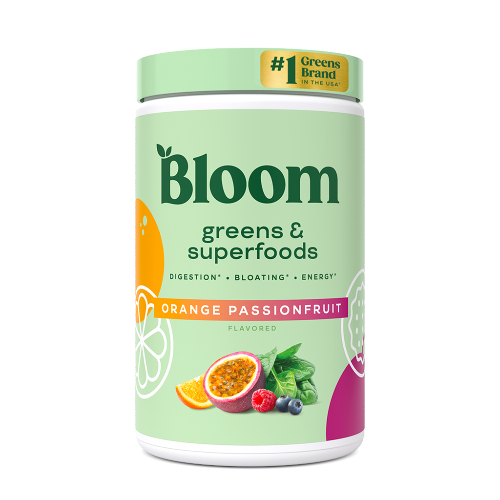 BLOOM NUTRITION GREEN AND SUPERFOODS ORANGE PASSION FRUIT 25 SERVINGS 153G