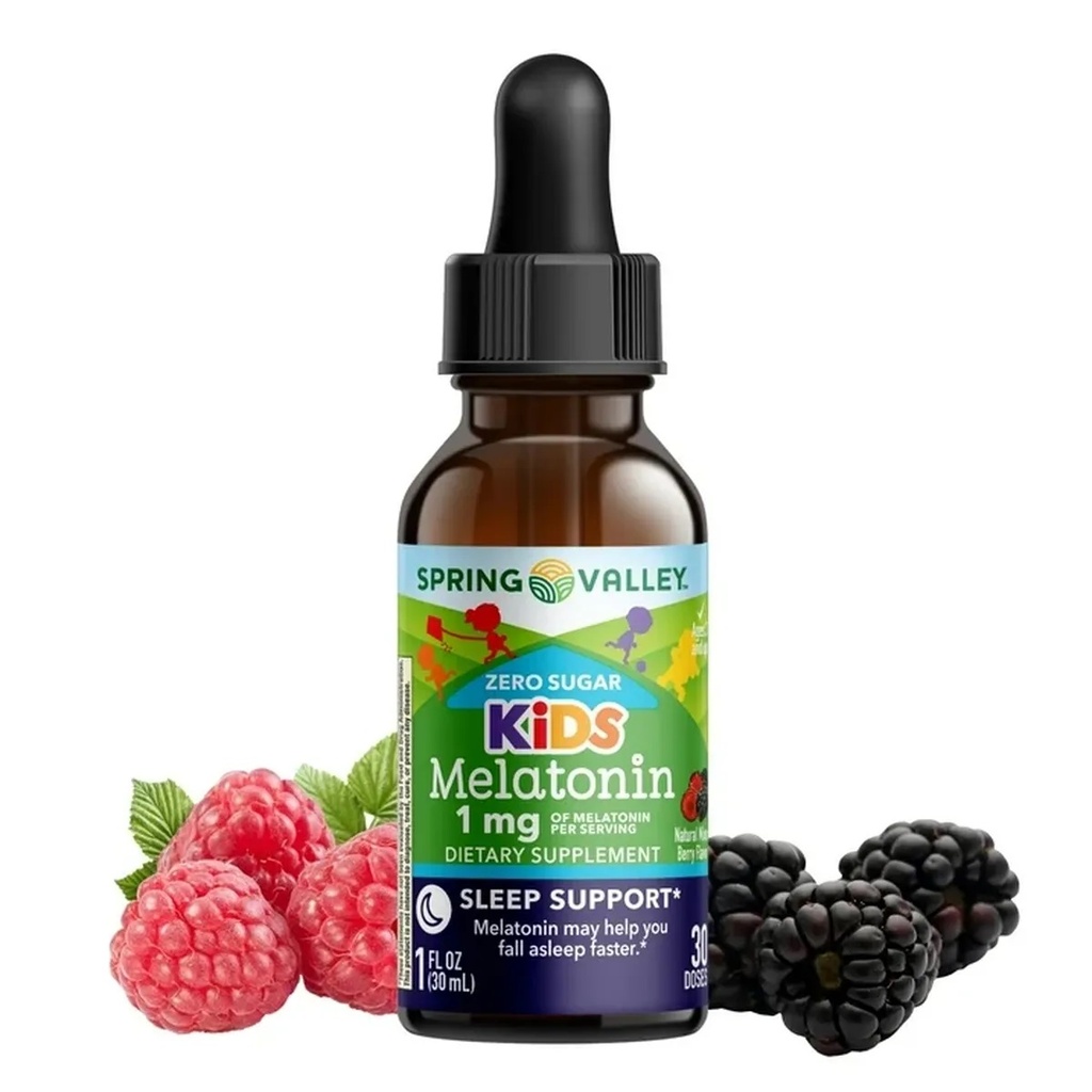 MELATONIN 1MG ZERO SUGAR KIDS 30ML SPRING VALLEY